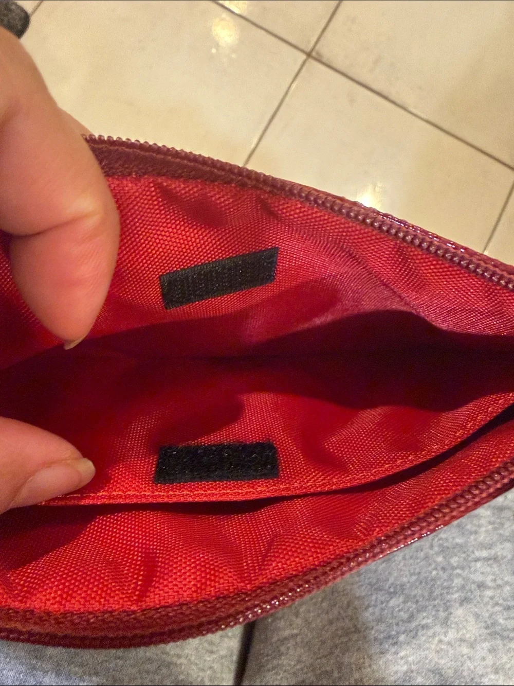 VTG Coach Red Signature Gloss Zippered Pouch for Cosmetics or Travel Essentials